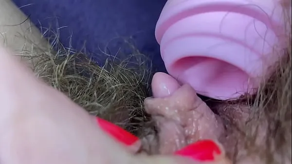 New Testing Pussy licking clit licker toy big clitoris hairy pussy in extreme closeup masturbation new Videos
