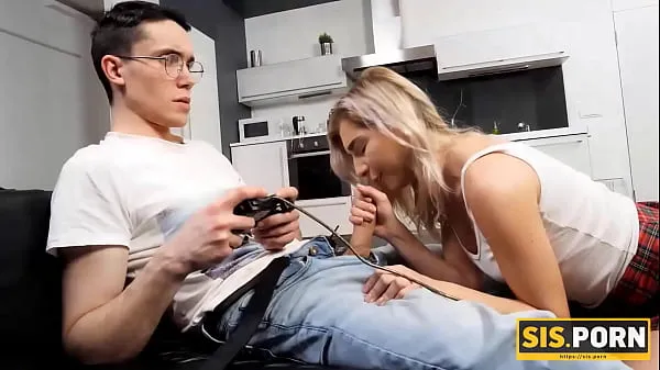New SISPORN. Excited blonde takes care of stepbrother and his hard joystick new Videos