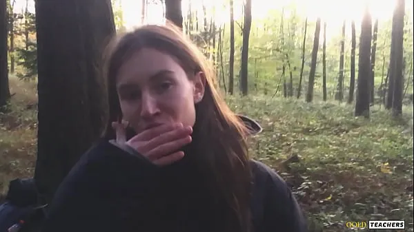 New Russian girl gives a blowjob in a German forest (family homemade porn new Videos