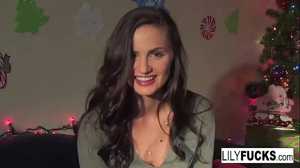 New Lily tells us her horny Christmas wishes before satisfying herself in both holes new Videos